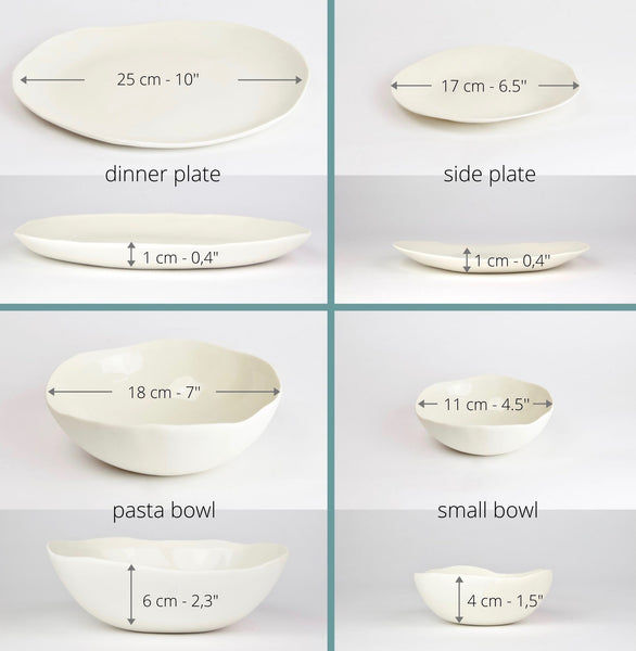 Plates set, white porcelain | Ready to ship