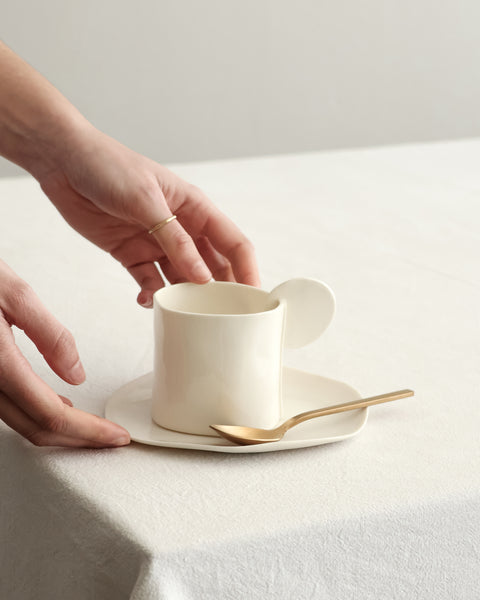 Tea or Coffee Cups, white porcelain | pre-order