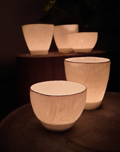 Tealight candle holders, white porcelain | pre-order