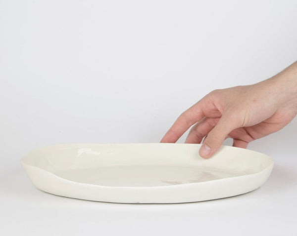 Oval serving tray, white porcelain | pre-order