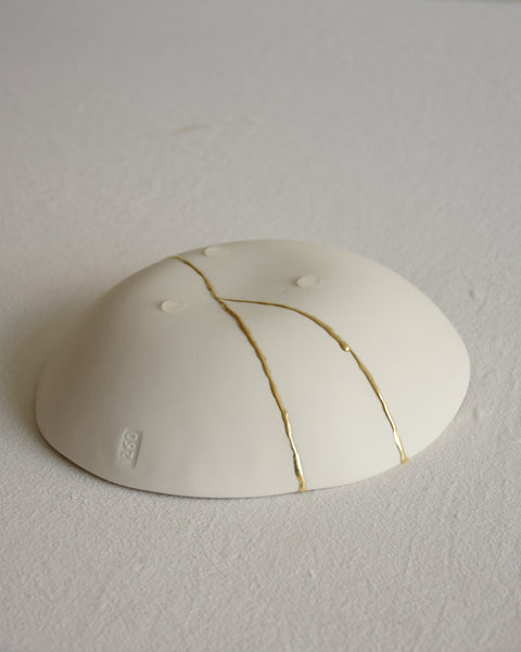 Kintsugi bowl, white porcelain and gold leaf | Ready to ship