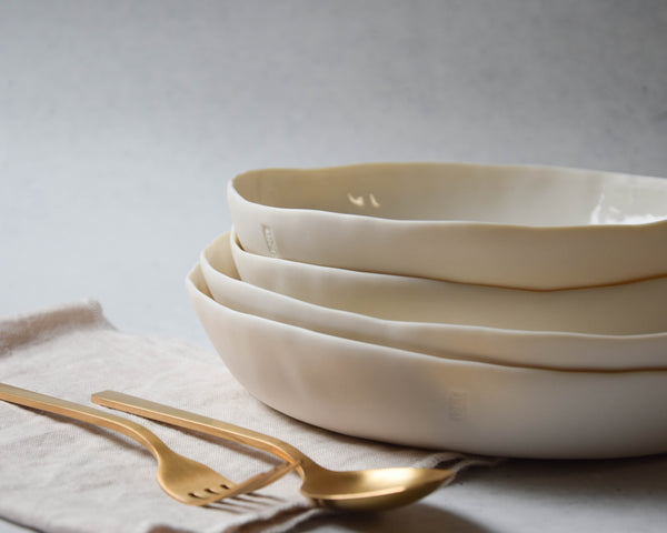 Dinner/Curry low bowl, white porcelain | pre-order