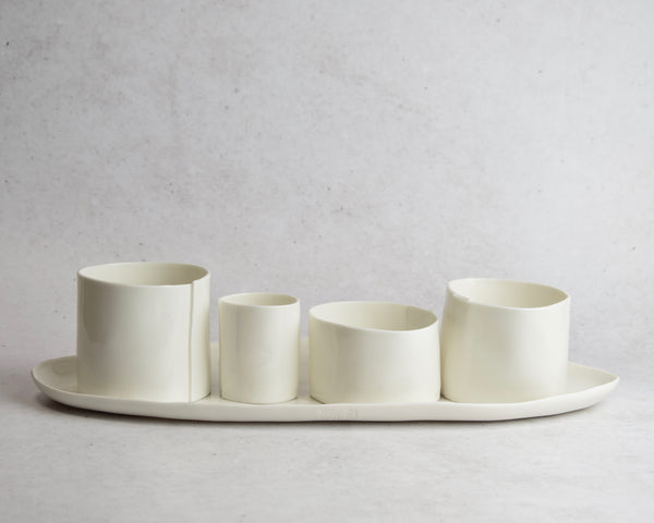 Aperitivo serving set, white porcelain | Ready to ship