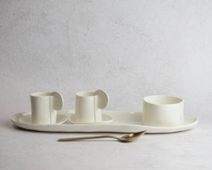Espresso set for two with sugar pot and tray | Ready to ship