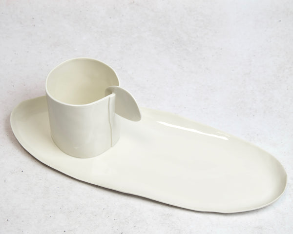 Breakfast XL cup set, white porcelain | Ready to ship