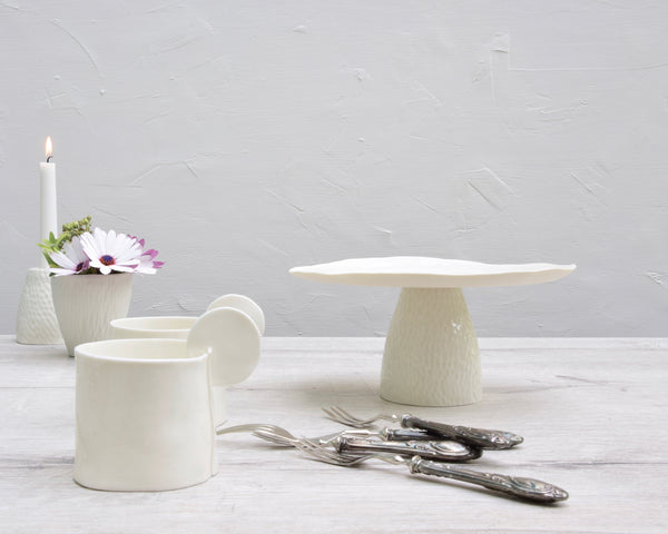 Cake stand, white porcelain | ready to ship