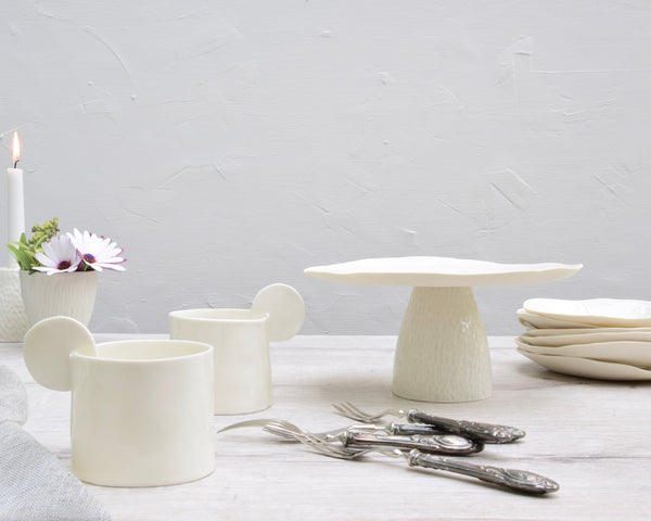 Cake stand, white porcelain | ready to ship