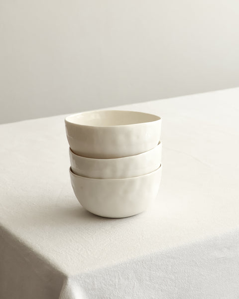 Breakfast bowl and plate set, white porcelain | Ready to ship