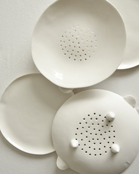 Colanders, handmade white porcelain | Ready to ship