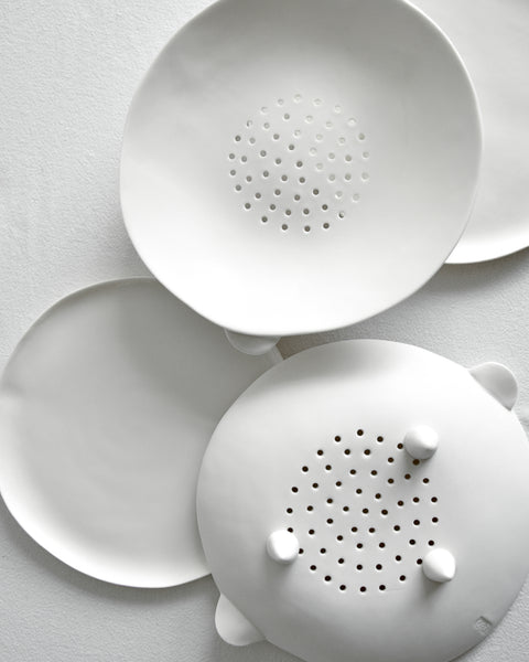 Colanders, handmade white porcelain | Ready to ship