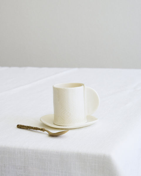 Tazzina da espresso con piattino, porcellana bianca | Collezione Grafie