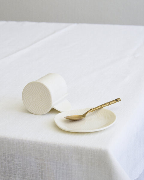 Tazzina da espresso con piattino, porcellana bianca | Collezione Grafie