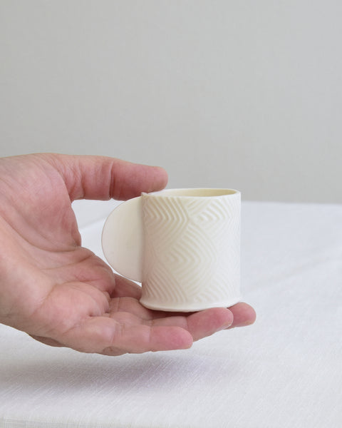 Set da 2 Tazzine da espresso con piattino, porcellana bianca | Collezione Grafie