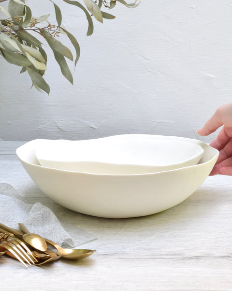 Insalatiera, porcellana bianca | su ordinazione