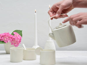 Teapot & accessories, white porcelain | Ready to ship
