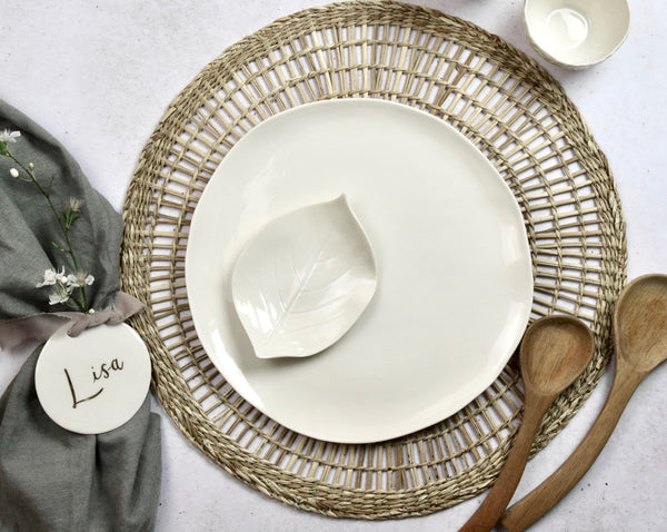 Leaf plate, white porcelain | Ready to ship
