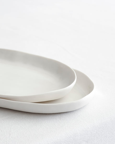 XL and XXL oval serving tray, white porcelain | Ready to ship