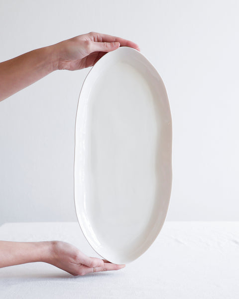 XL and XXL oval serving tray, white porcelain | Ready to ship