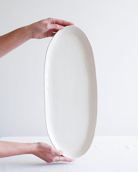 XL and XXL oval serving tray, white porcelain | Ready to ship