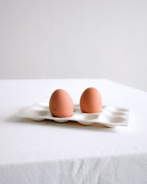 Egg tray for 12 eggs, white porcelain | Ready to ship