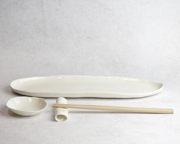 Sushi plates, white porcelain | ready to ship