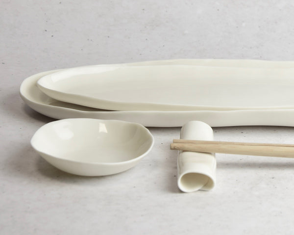 Sushi plates, white porcelain | ready to ship