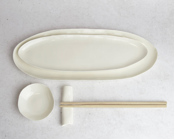 sushi set, white porcelain | pre-order
