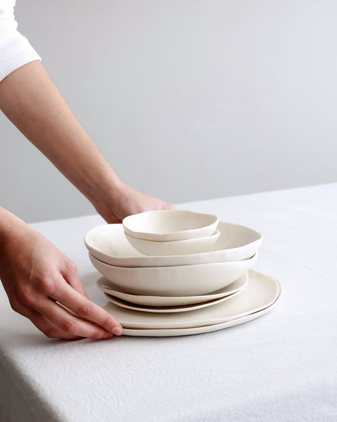 plates set, white porcelain | pre-order