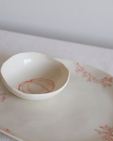 piatto e ciotola corallo | coral plate and bowl