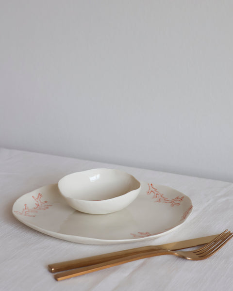 piatto e ciotola corallo | coral plate and bowl