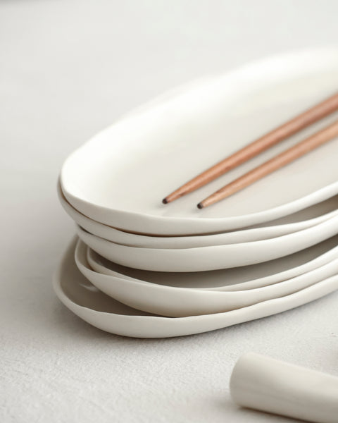 Sushi plates, white porcelain | Ready to ship