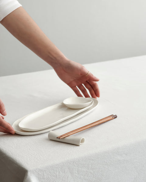 Sushi plates, white porcelain | Ready to ship