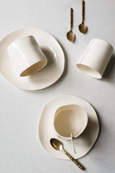 Tea or Coffee Cups, white porcelain | pre-order