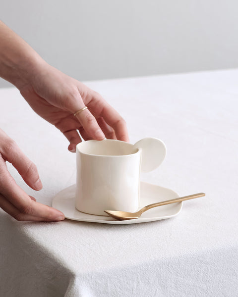 Tea or Coffee Cups, white porcelain | pre-order