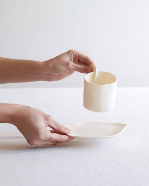 Tea or Coffee Cups, white porcelain | pre-order