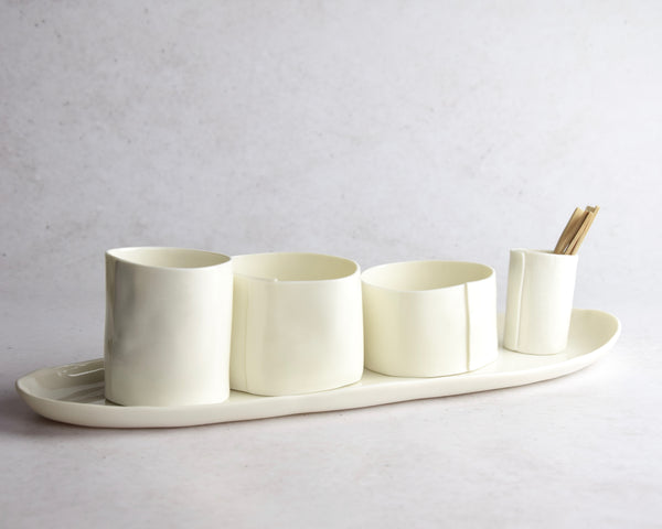 Aperitivo serving set, white porcelain | Ready to ship