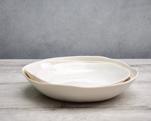 Set of 3 nesting bowls, white porcelain | Ready to ship