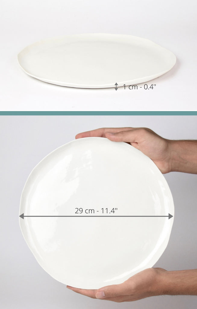 Porcelain large dinner plates | Handmade in Italy - Studio pottery