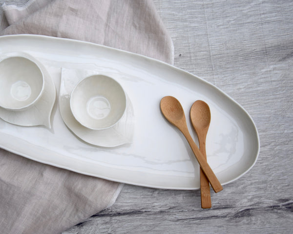 XL and XXL oval serving tray, white porcelain | Ready to ship