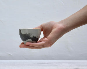 Cups, grey porcelain, Brushstroke series