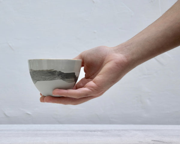 Cups, grey porcelain, Brushstroke series