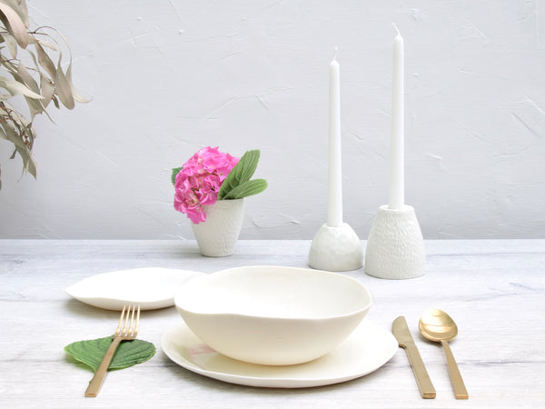 Candle holders, white porcelain | ready to ship