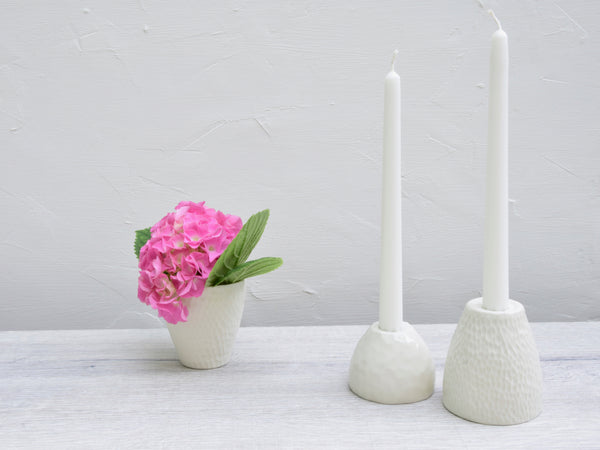 Candle holders, white porcelain | ready to ship