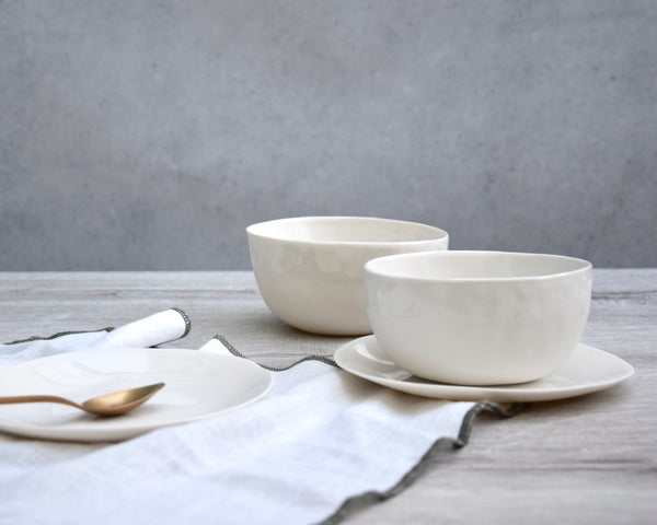Breakfast bowl, white porcelain | ready to ship