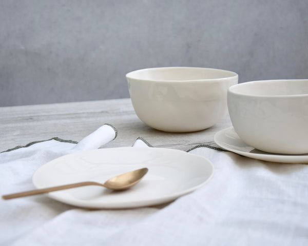 Breakfast set, white porcelain | Ready to ship