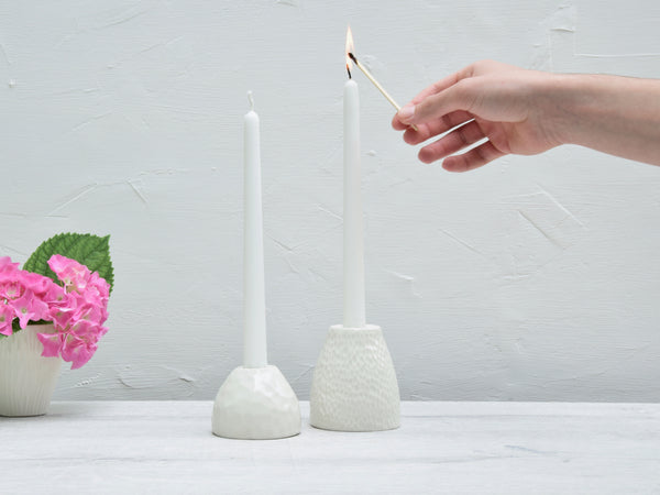 Candle holders, white porcelain | ready to ship