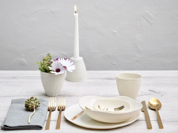 Candle holders, white porcelain | ready to ship