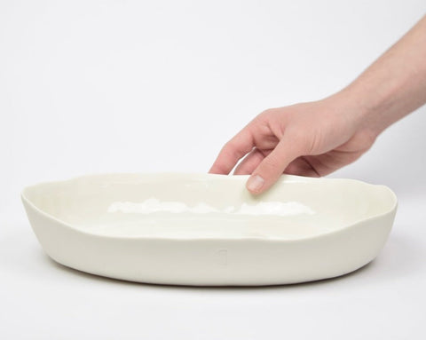 Serving platter,  round or oval, white porcelain | Ready to ship
