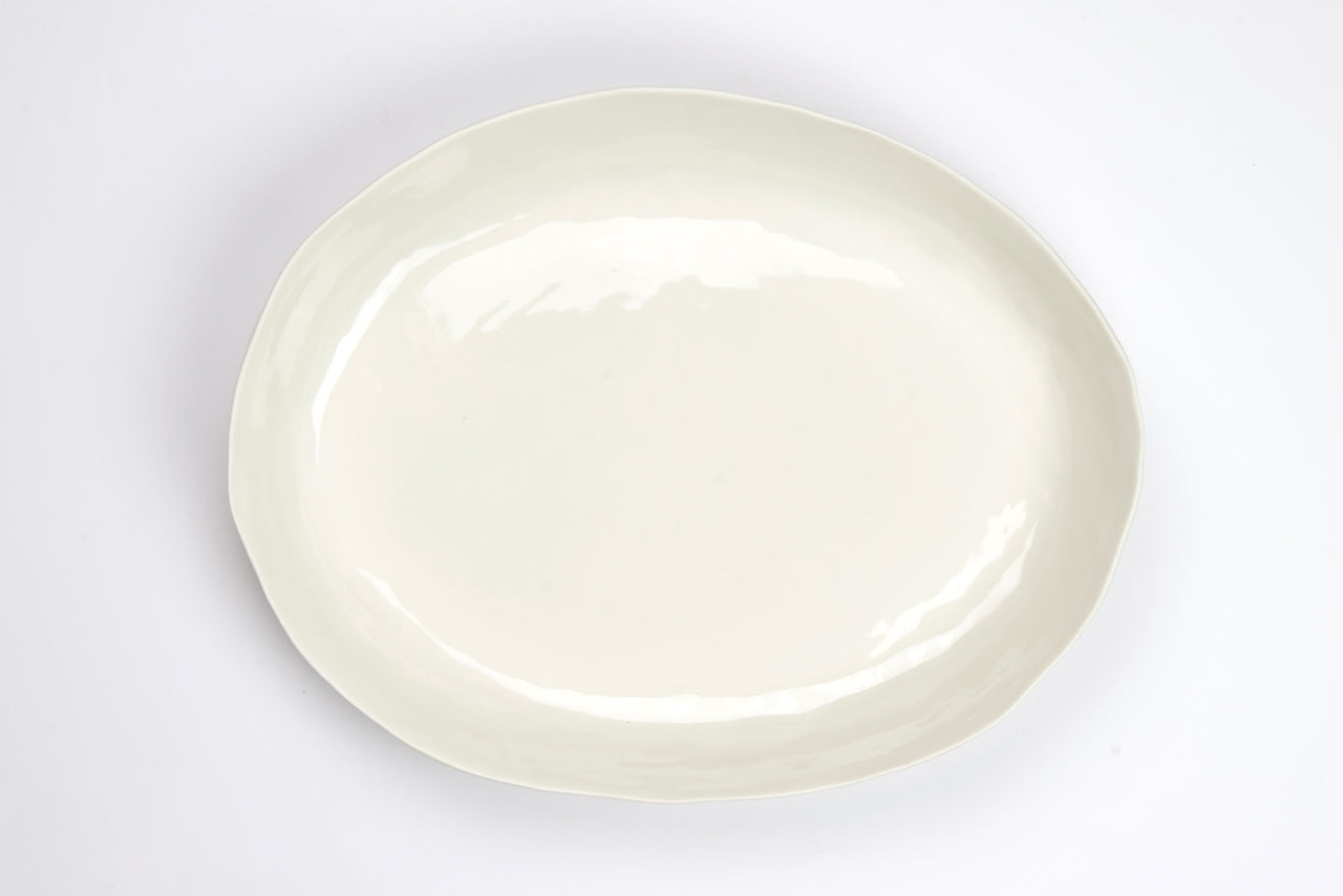 Serving platter,  round or oval, white porcelain | Ready to ship