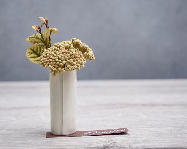 Small single flower vase, handmade white porcelain | Ready to ship